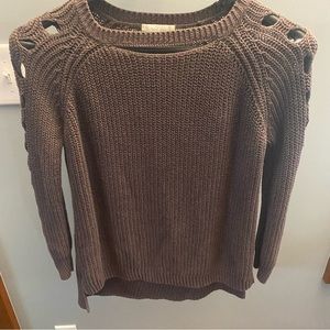 Altar'd State Brown Gretchen Braided Cutout Sweater- SZ S